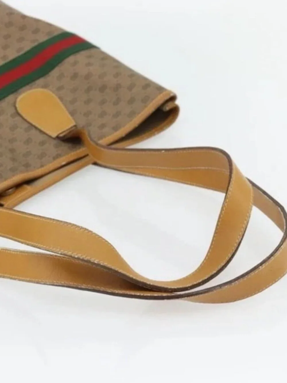 GUCCI Micro GG Supreme Web Sherry Line Bag PVC Beige 002 983 0174 Auth 181764